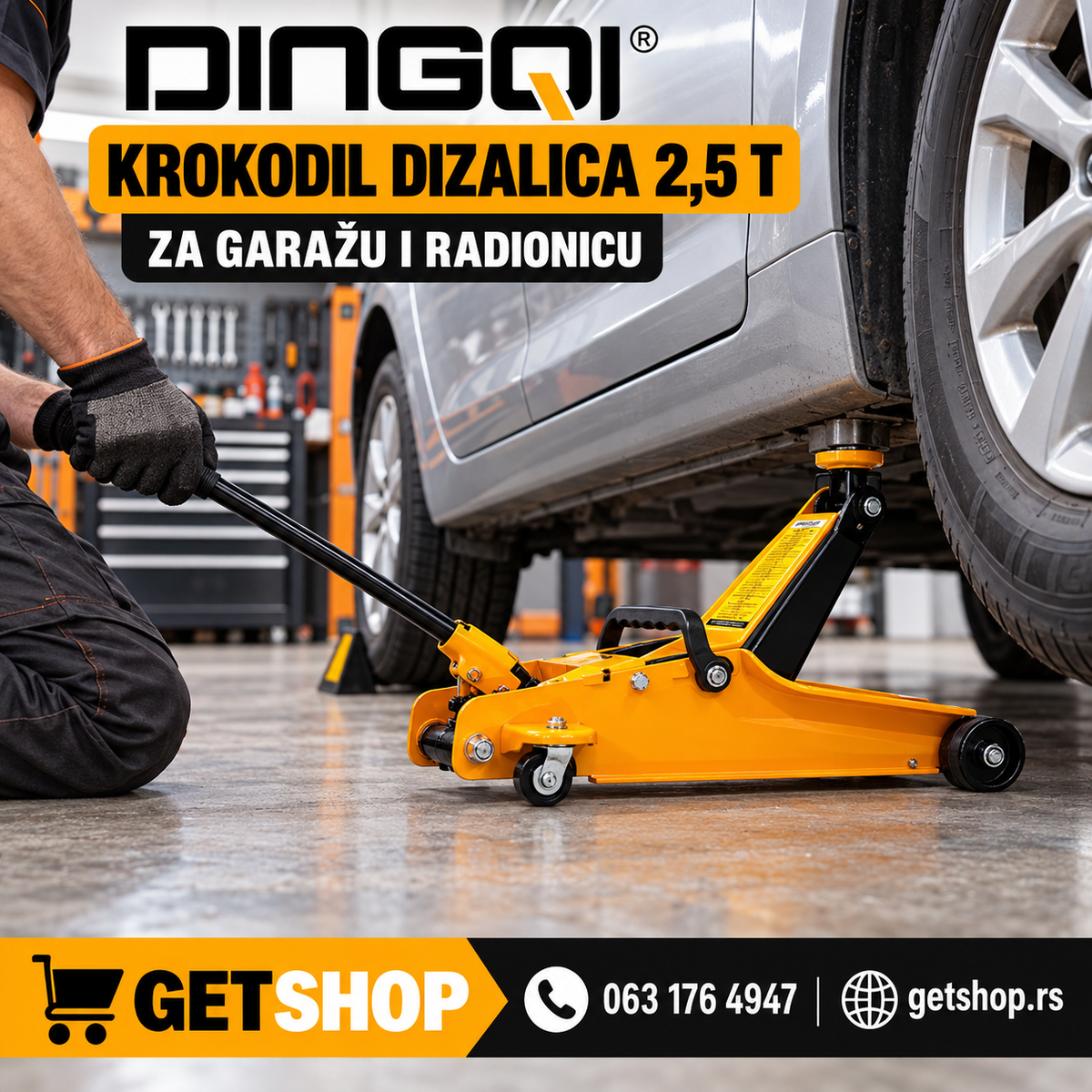 DINGQI hidraulična krokodil dizalica 2,5 t | 135–500 mm