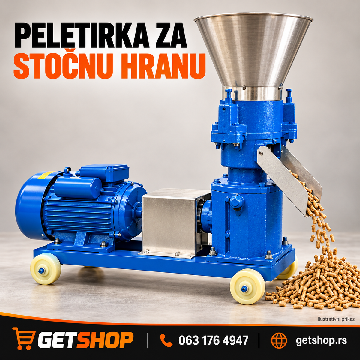 Peletirka za stočnu hranu 150 mm | 3 kW | 220 V