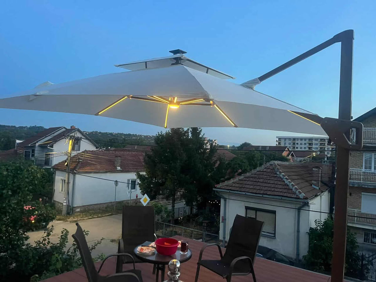 PREMIUM SOLARNI SUNCOBRAN SA LED OSVETLJENJEM 3x3m