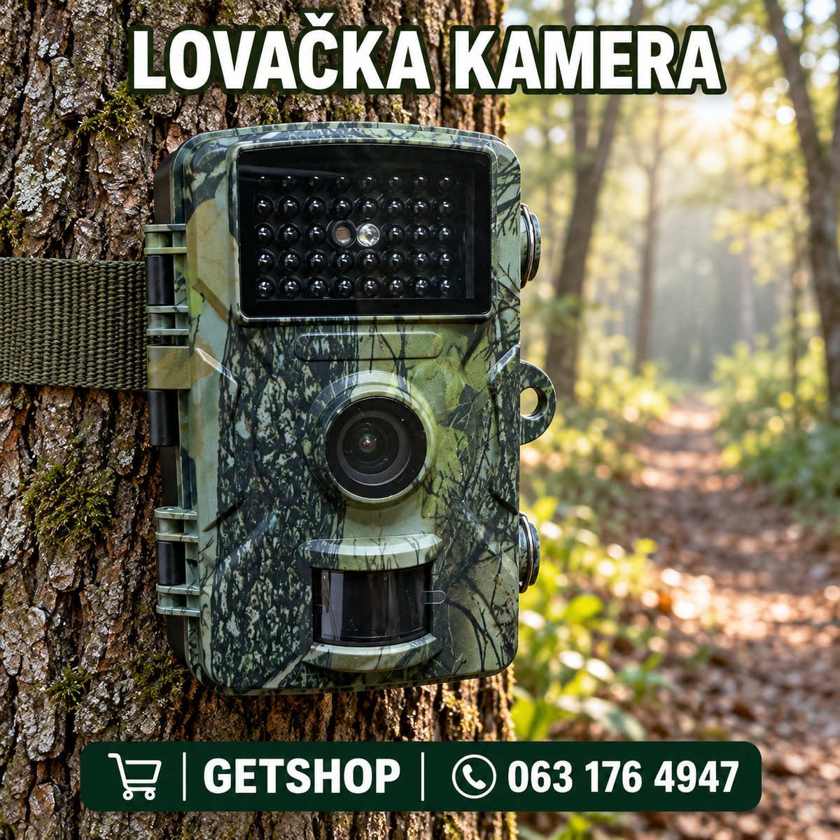 Lovačka kamera sa noćnim snimanjem – Full HD 1080p, PIR senzor, IP65