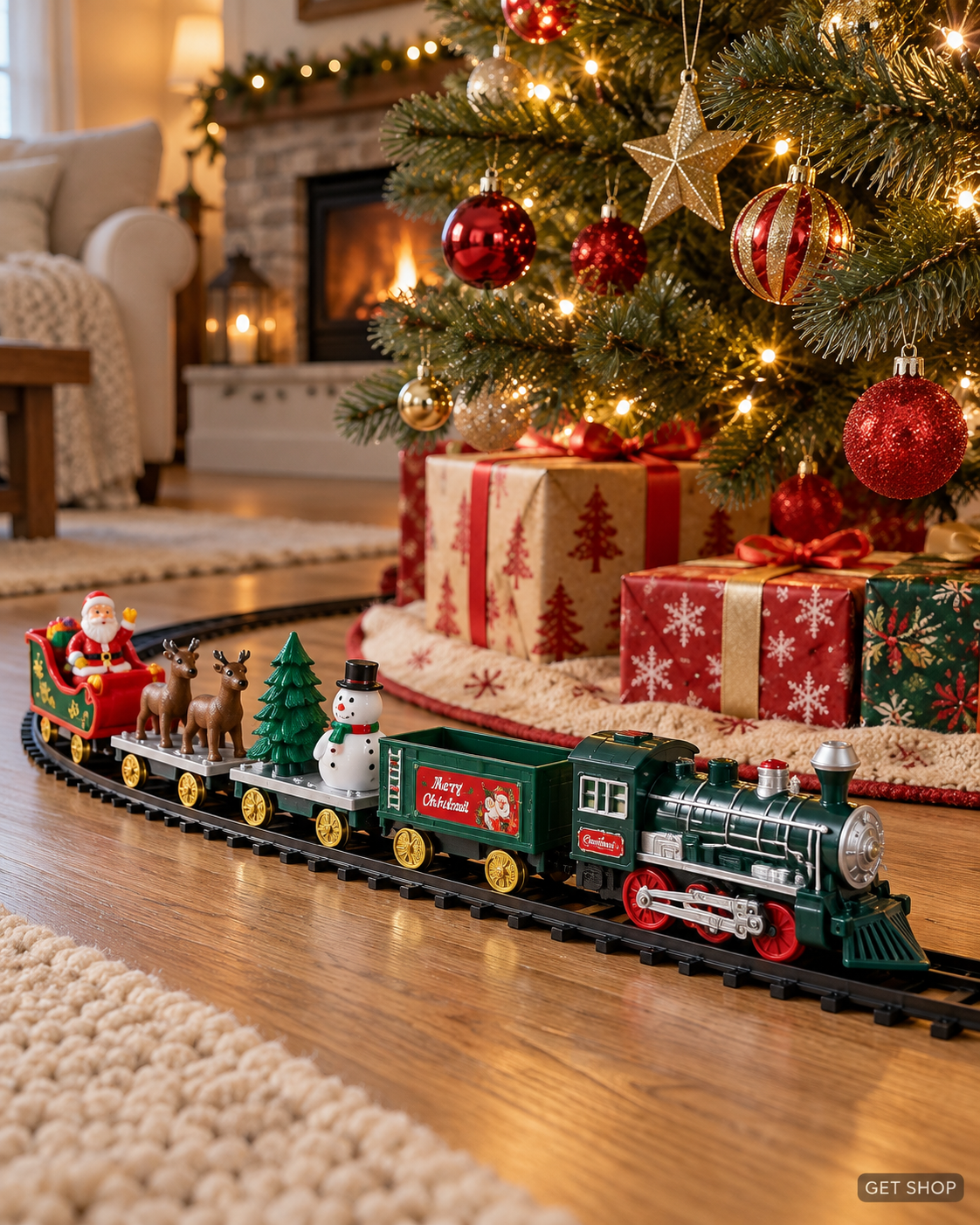 North Pole Express – Novogodišnji vozić sa Deda Mrazom, svetlom i zvukom, 45 delova
