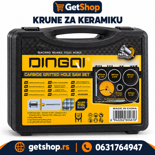 DINGQI SET KRUNA ZA KERAMIKU 33–83 mm U KOFERU