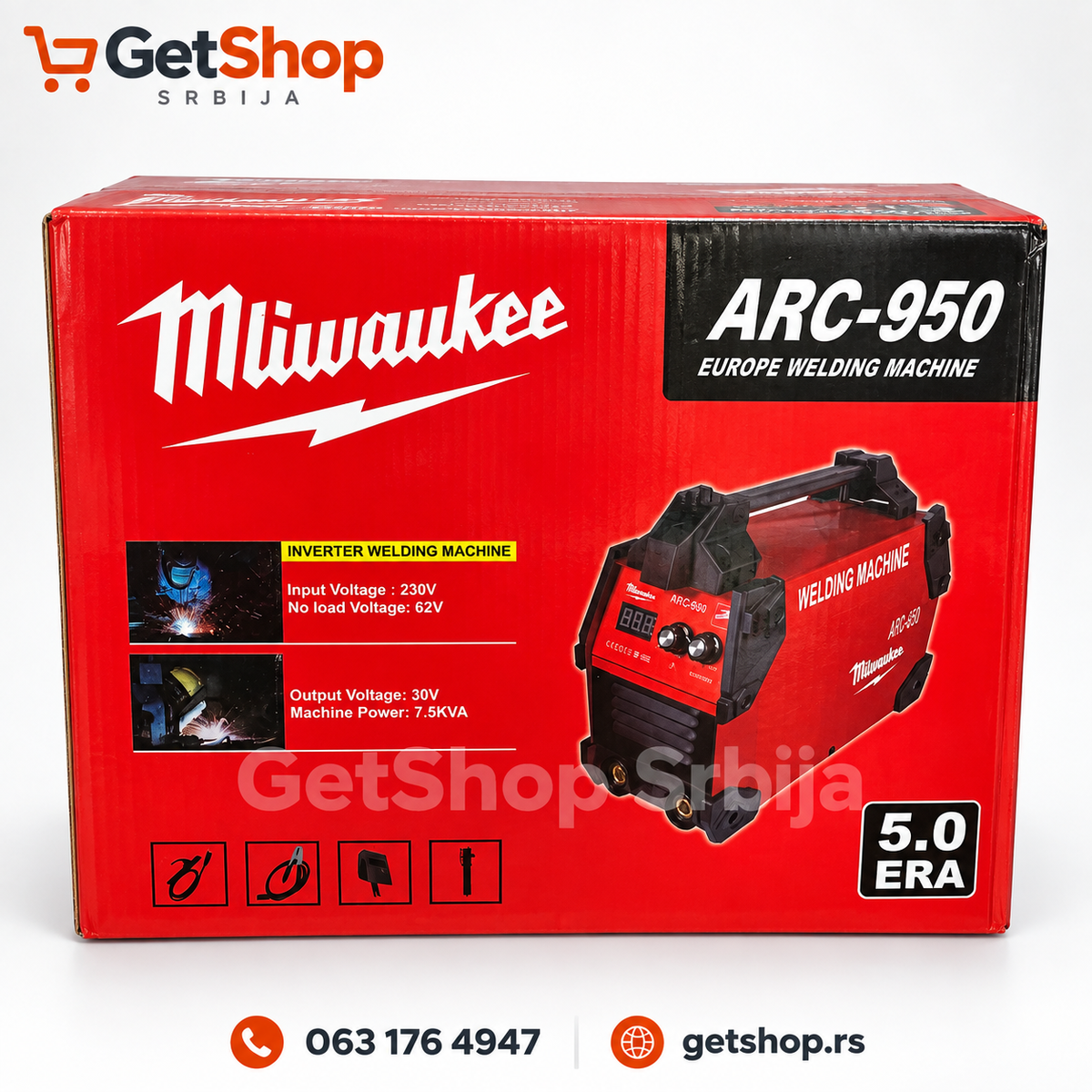 INVERTER APARAT ZA VARENJE ARC-950 | 230 V | 7,5 kVA