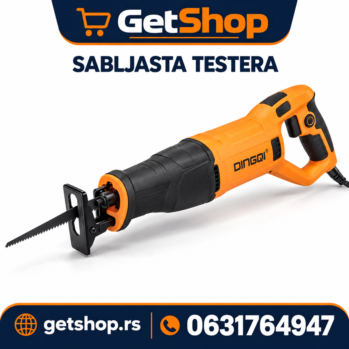 DINGQI sabljasta testera 750 W – električna testera „lisičji rep“