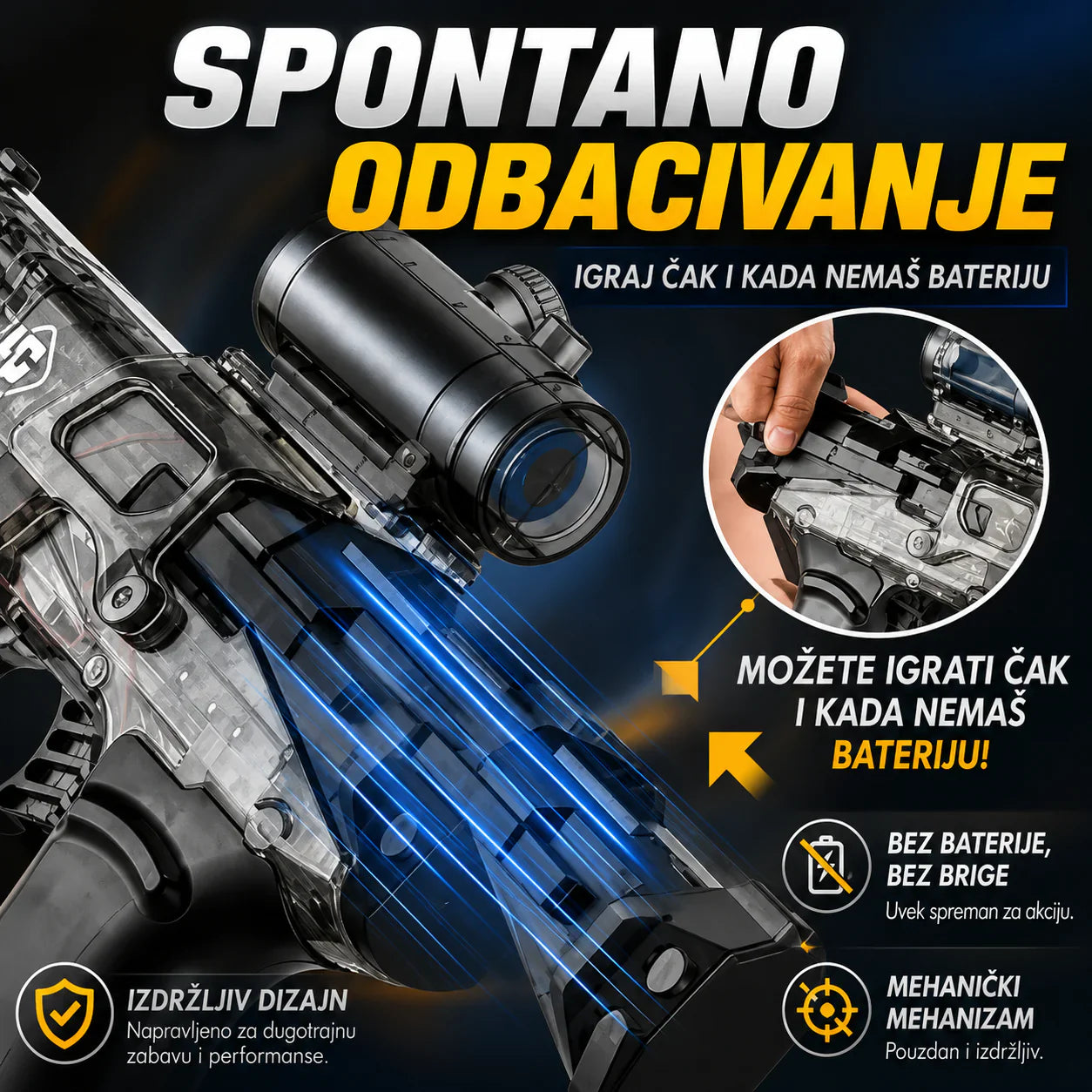 🔫 Električni Pištolj na Vodu sa Punjivom Baterijom
