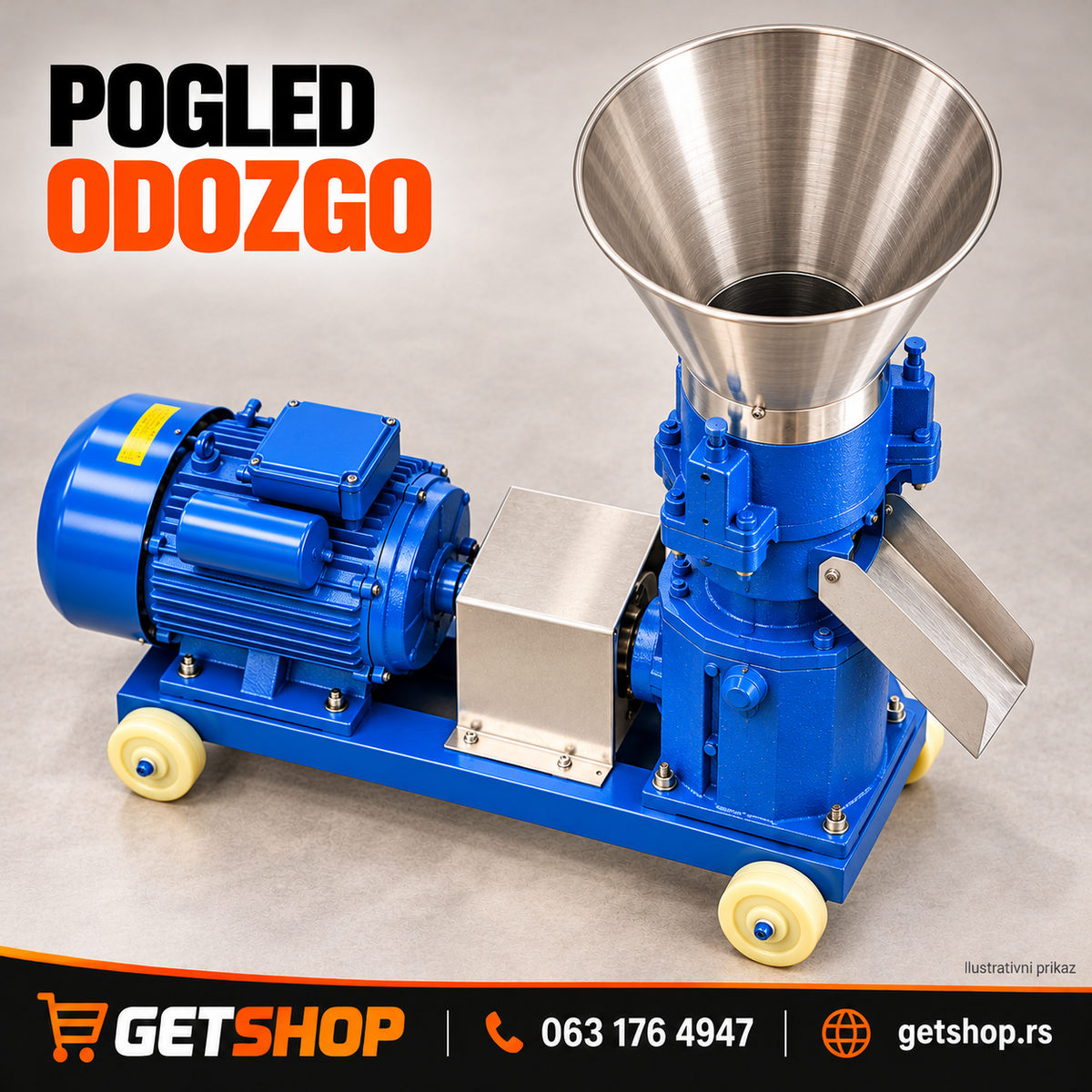 Peletirka za stočnu hranu 150 mm | 3 kW | 220 V