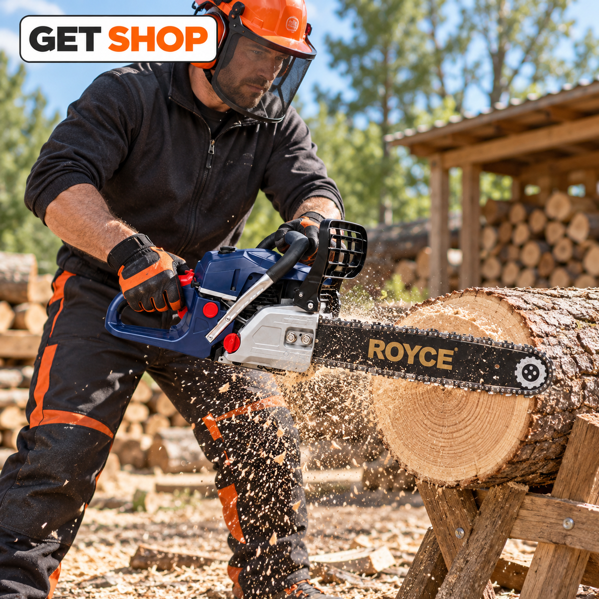 ROYCE benzinska motorna testera 58 cm³ – 2,5 kW, mač 50 cm
