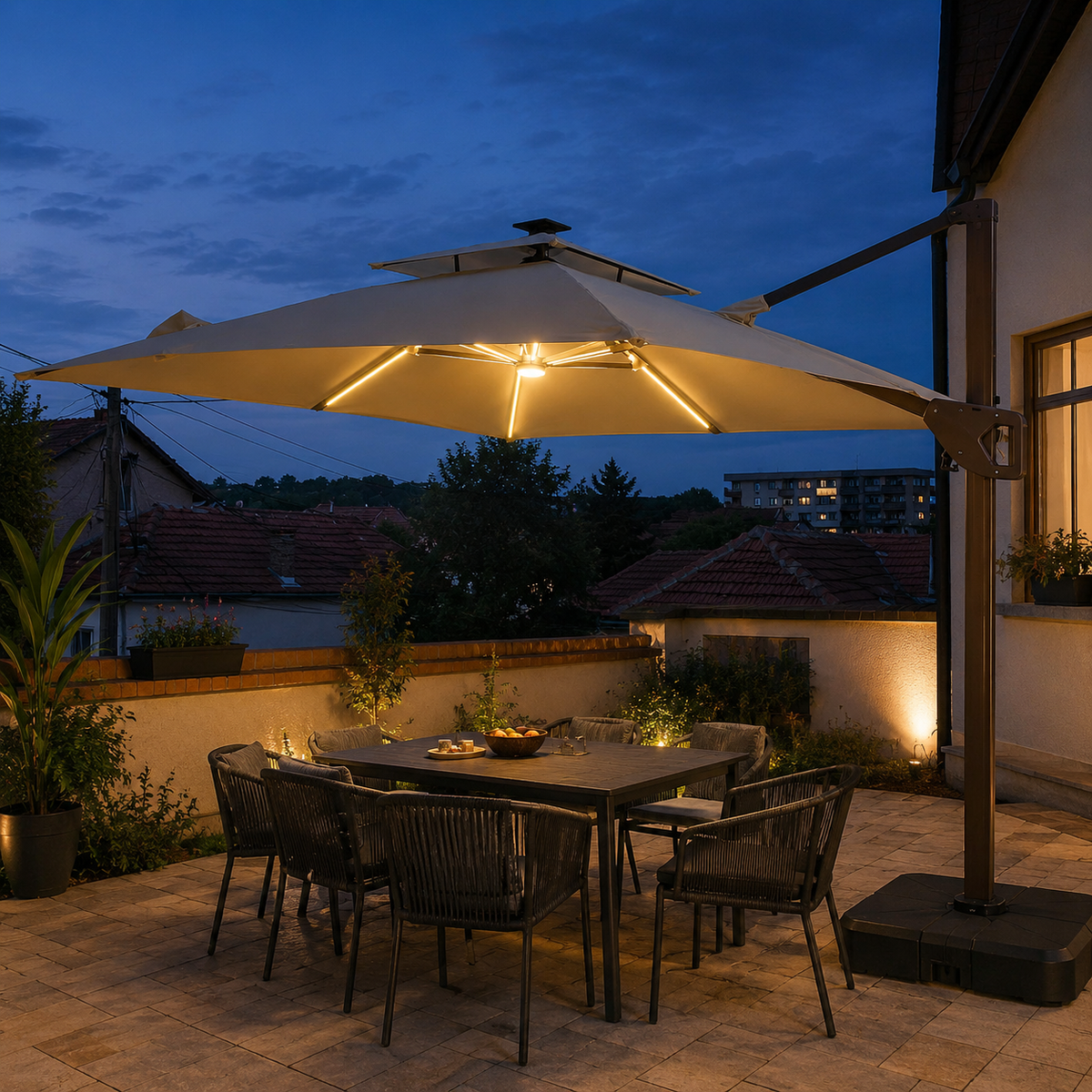 PREMIUM SOLARNI SUNCOBRAN SA LED OSVETLJENJEM 3x3m